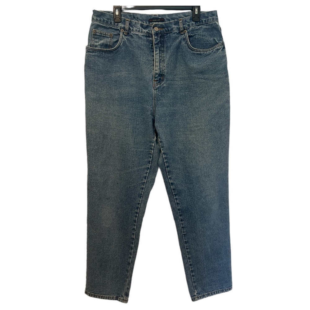 Vintage Bill Blass Easy Fit High Rise Mom Jeans Womens Size 18 Light Wash Faded